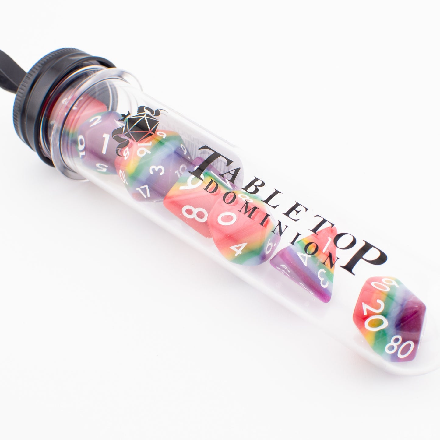 Rainbow Pride | Soft Edge Dice | Acrylic | 7 Piece Set
