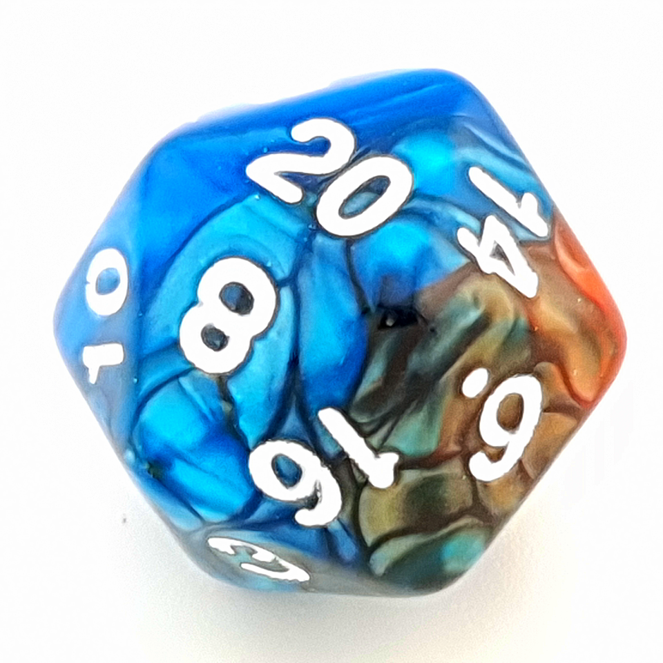 Caramel Azure | Acrylic Dice | 7 Piece Set