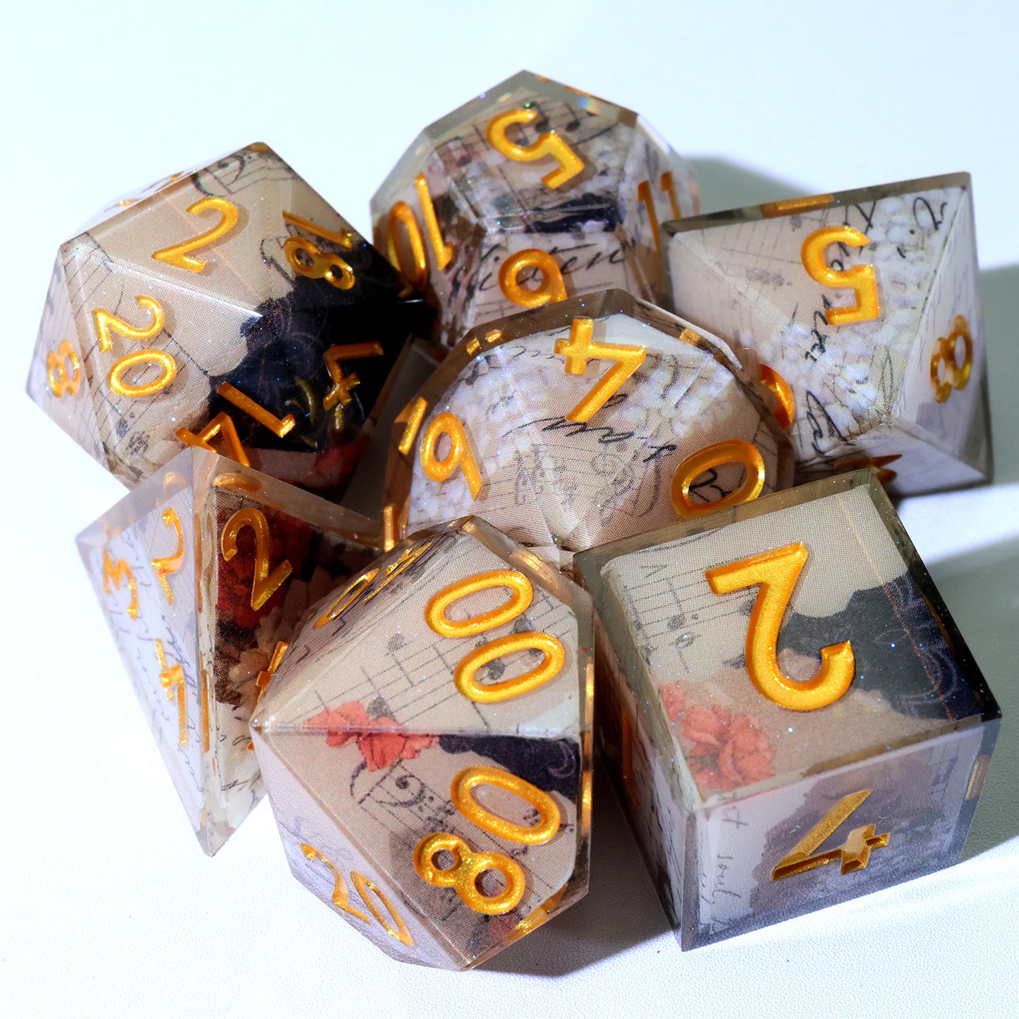 Sonnet of Thorns | Art Core Dice | 7 Piece Set