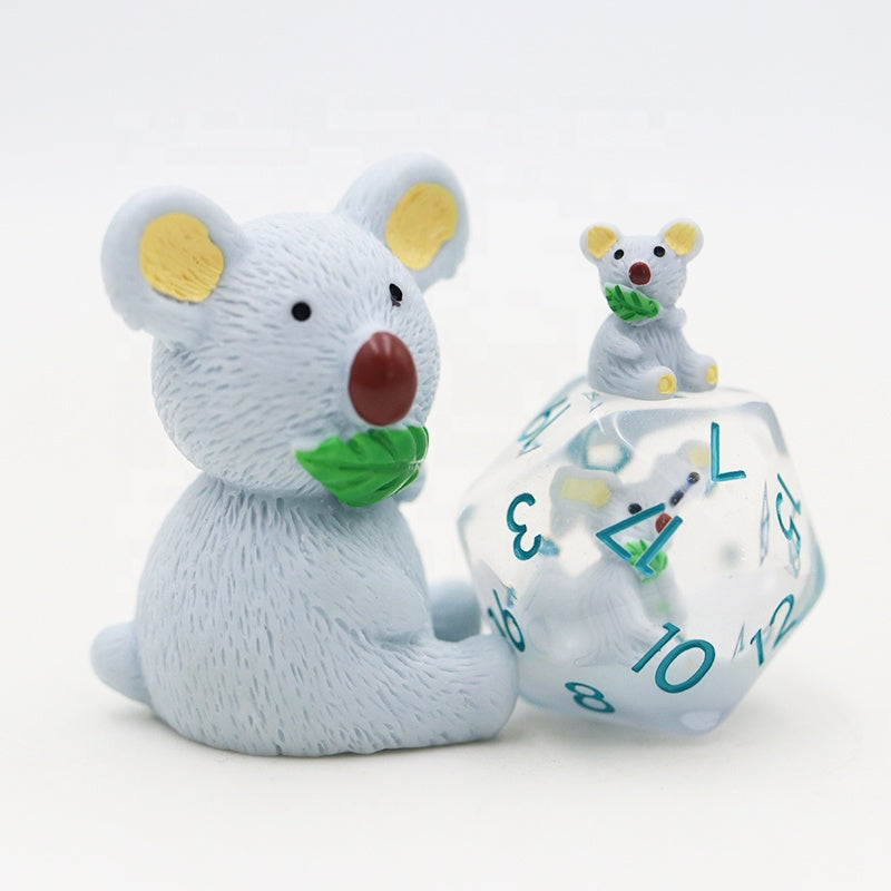 Cuddly Koalas | Resin Inclusion Dice | 7 Piece Set