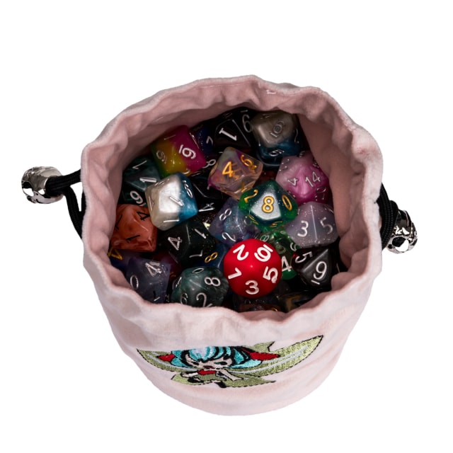 Pixie's Pouch | Flannel Drawstring Dice Bag | Pink