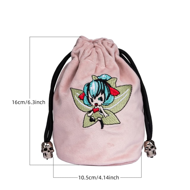 Pixie's Pouch | Flannel Drawstring Dice Bag | Pink