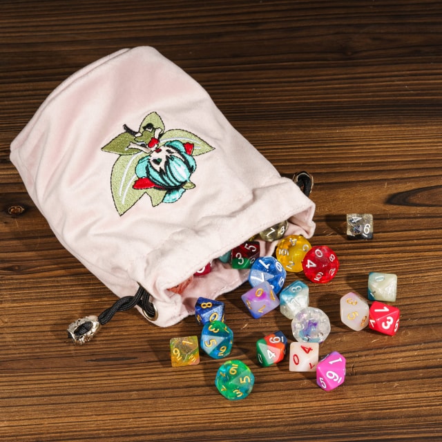 Pixie's Pouch | Flannel Drawstring Dice Bag | Pink