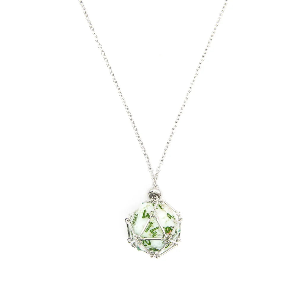 Mystic Amulet | D20 Necklace Cage | Silver