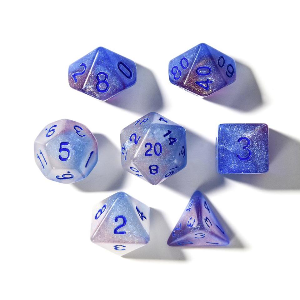 Spectral Light (Glow in the Dark) | Soft Edge Dice | Acrylic | 7 Piece Set