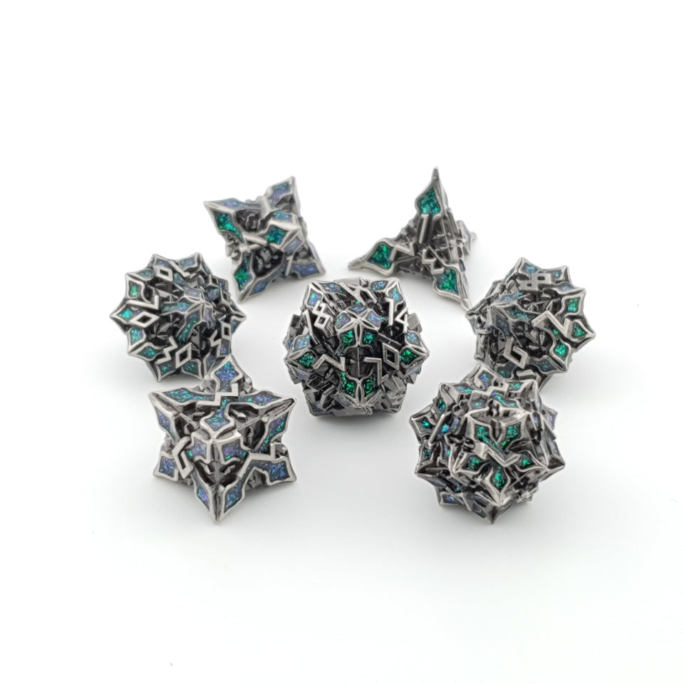 Emerald Glade | Solid Metal Dice | 7 Piece Set