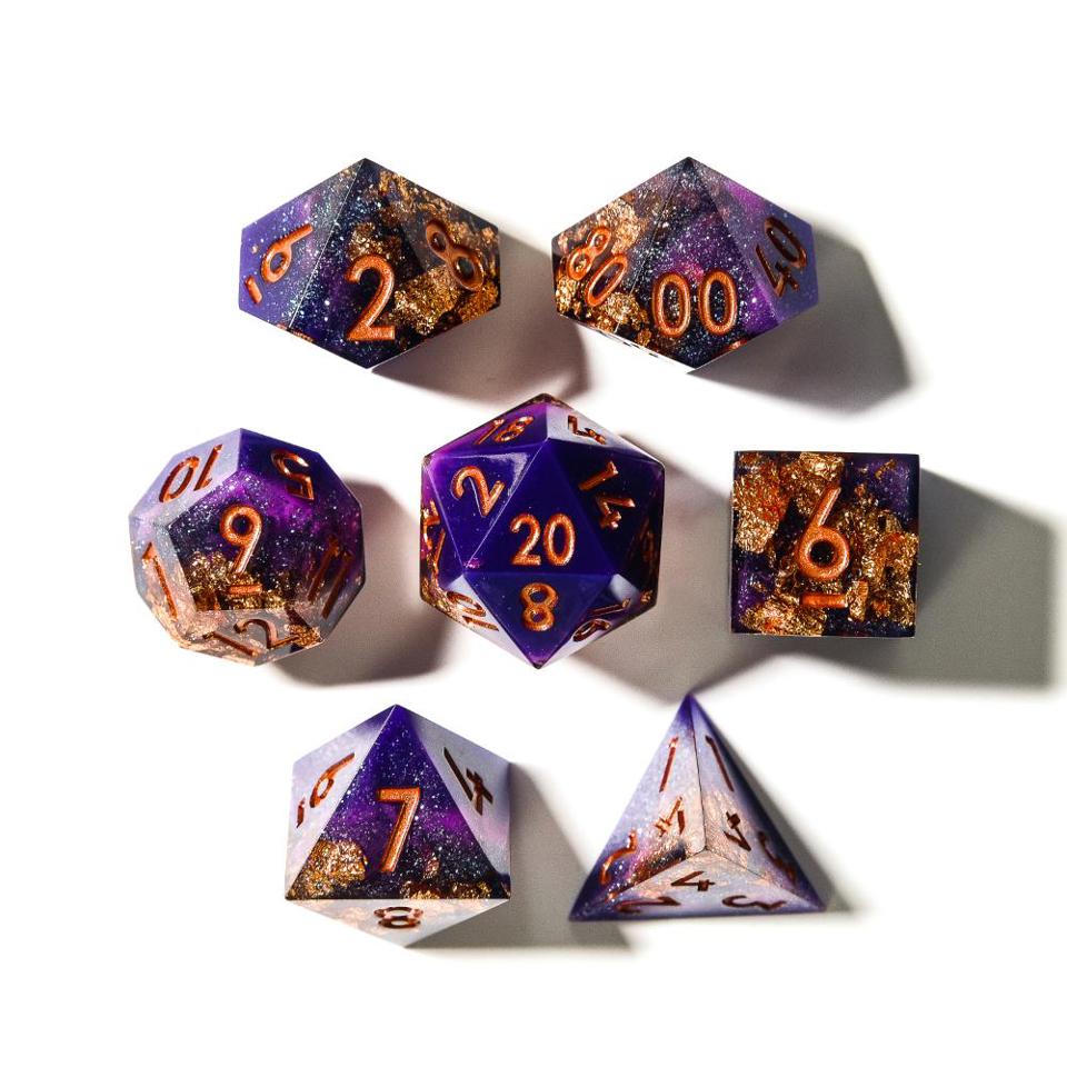 Royal Masquerade | Sharp Edge Dice | Resin | 7 Piece Set