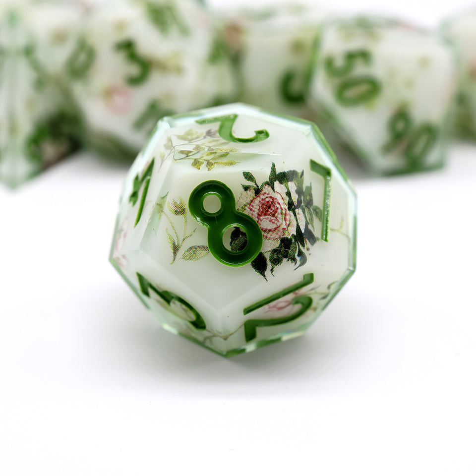 Floral Notes | Art Core Dice| 7 Piece Set