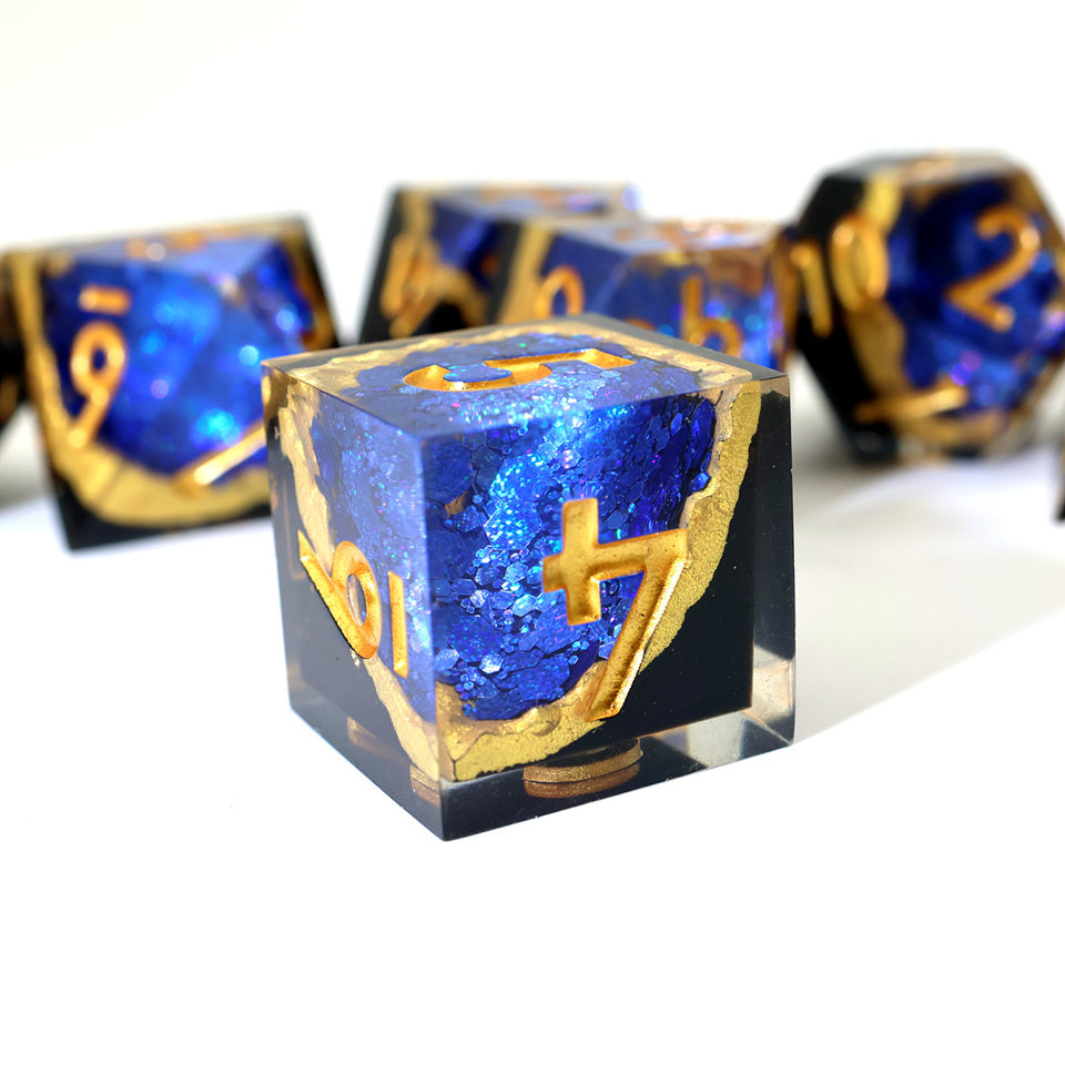 Azure Depths | Geode Dice | 7 Piece Set