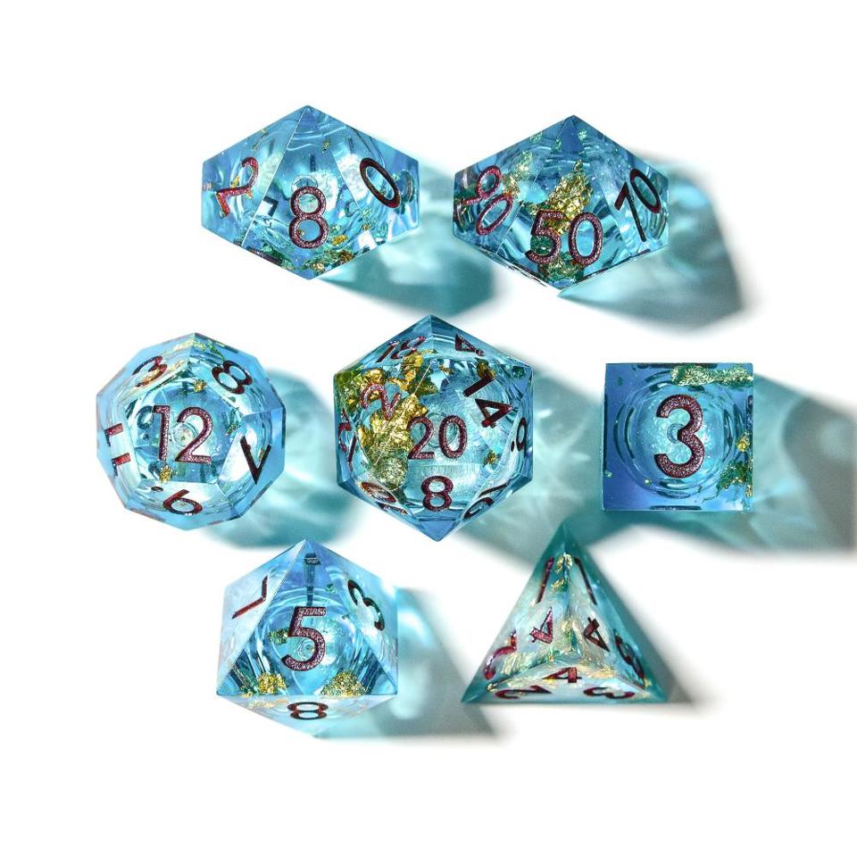 Aurora Mist | Liquid Core Dice | Resin | 7 Piece Set