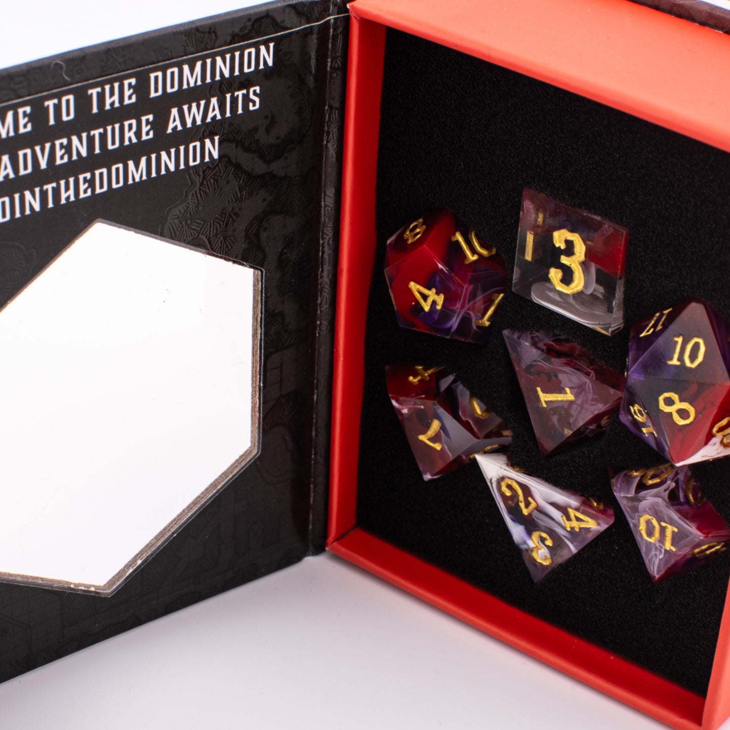 Jester's Gambit | Sharp Edge Resin Dice | 7 Piece Set