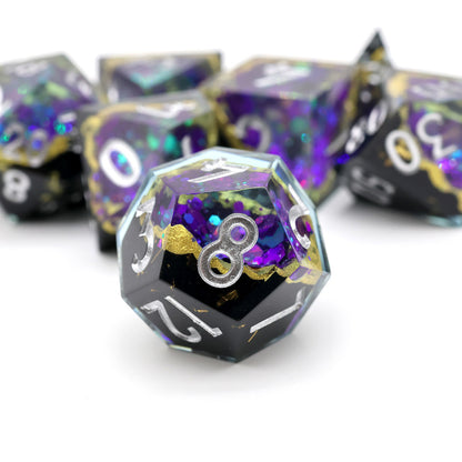 Royal Nebula | Geode Dice | 7 Piece Set