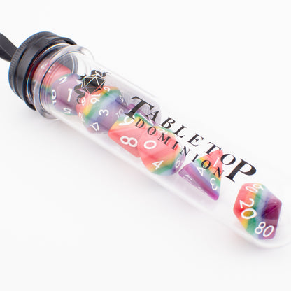 Rainbow Pride | Soft Edge Dice | Acrylic | 7 Piece Set