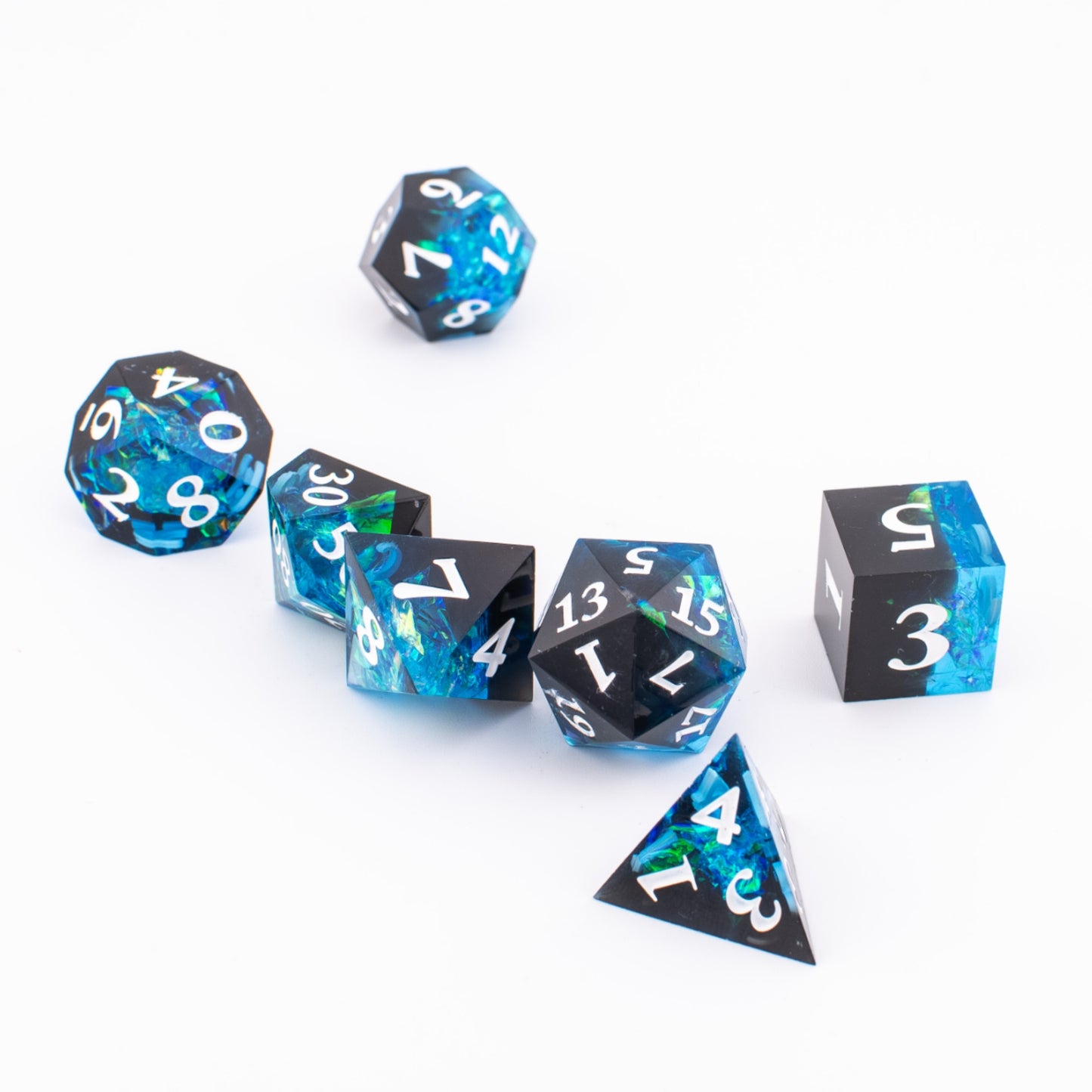 Abyssal Void | Sharp Edge Resin Dice | 7 Piece Set
