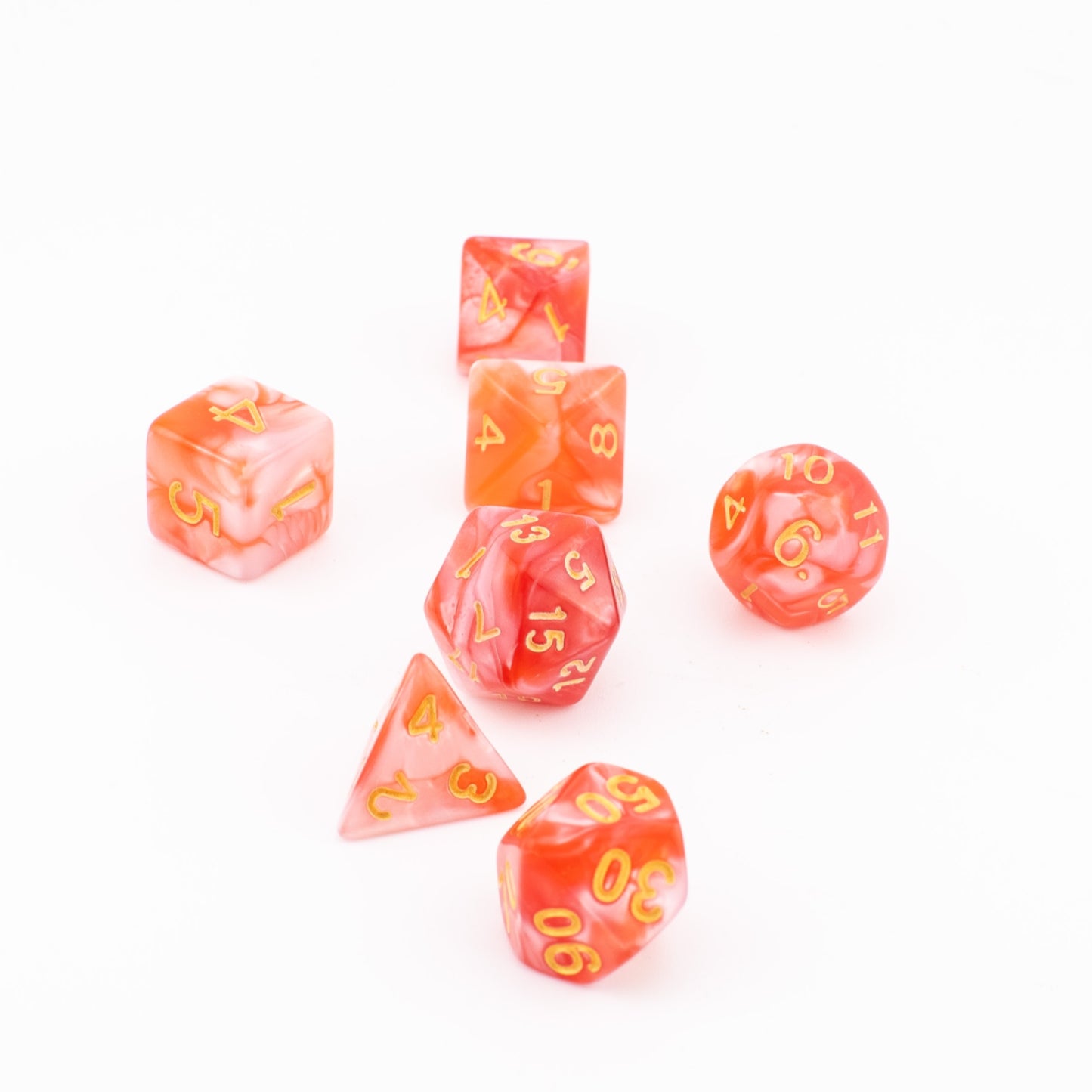 Royal Garnet | Soft Edge Dice | Acrylic | 7 Piece Set