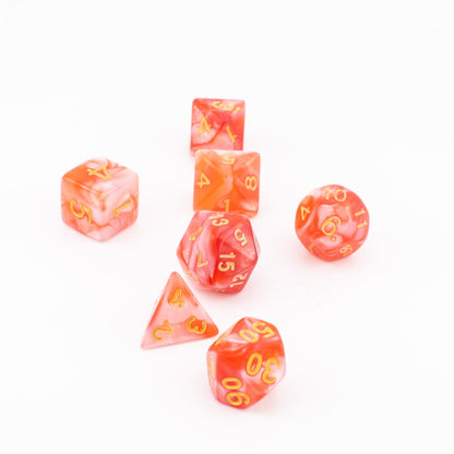 Royal Garnet | Soft Edge Dice | Acrylic | 7 Piece Set