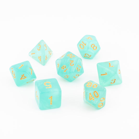 Tidal Depths | Soft Edge Dice | Acrylic | 7 Piece Set