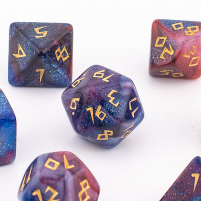 Celestial Nebula | Soft Edge Acrylic Dice | 7 Piece Set