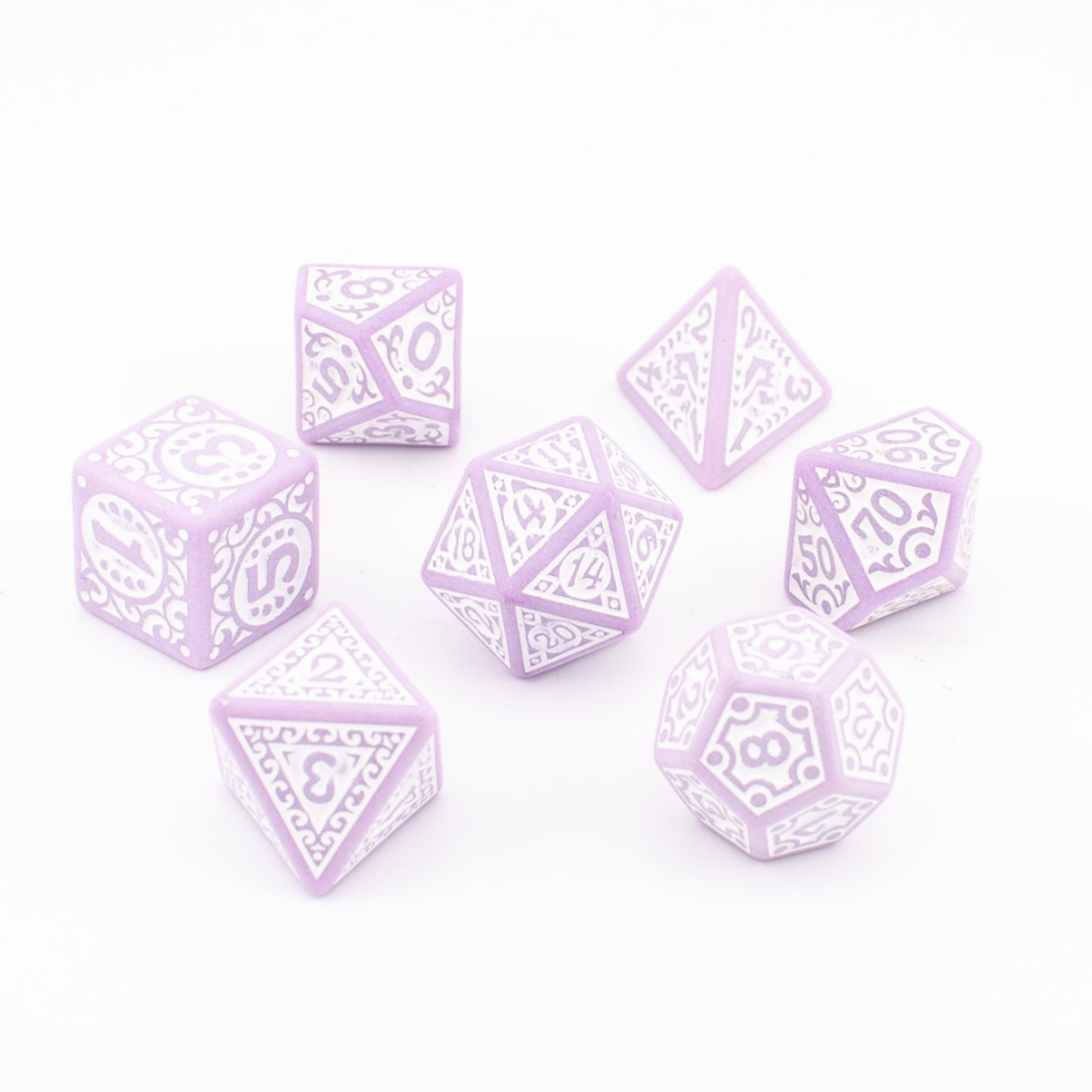 Mystic Orchid | Soft Edge Dice | Acrylic | 7 Piece Set