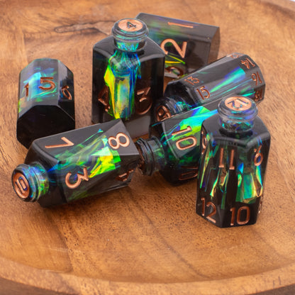 Gravebound Elixir | Potion Bottle Resin Dice Set | Sharp Edge | 7 Piece Set
