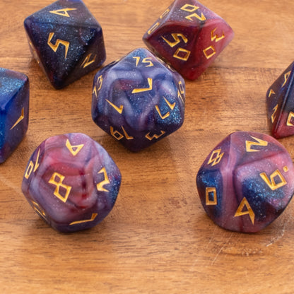 Celestial Nebula | Soft Edge Acrylic Dice | 7 Piece Set