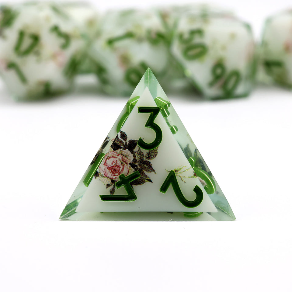 Floral Notes | Art Core Dice| 7 Piece Set