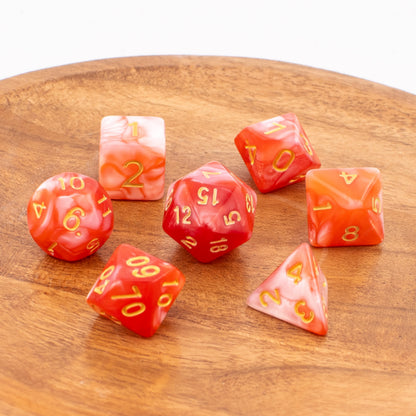 Royal Garnet | Soft Edge Dice | Acrylic | 7 Piece Set