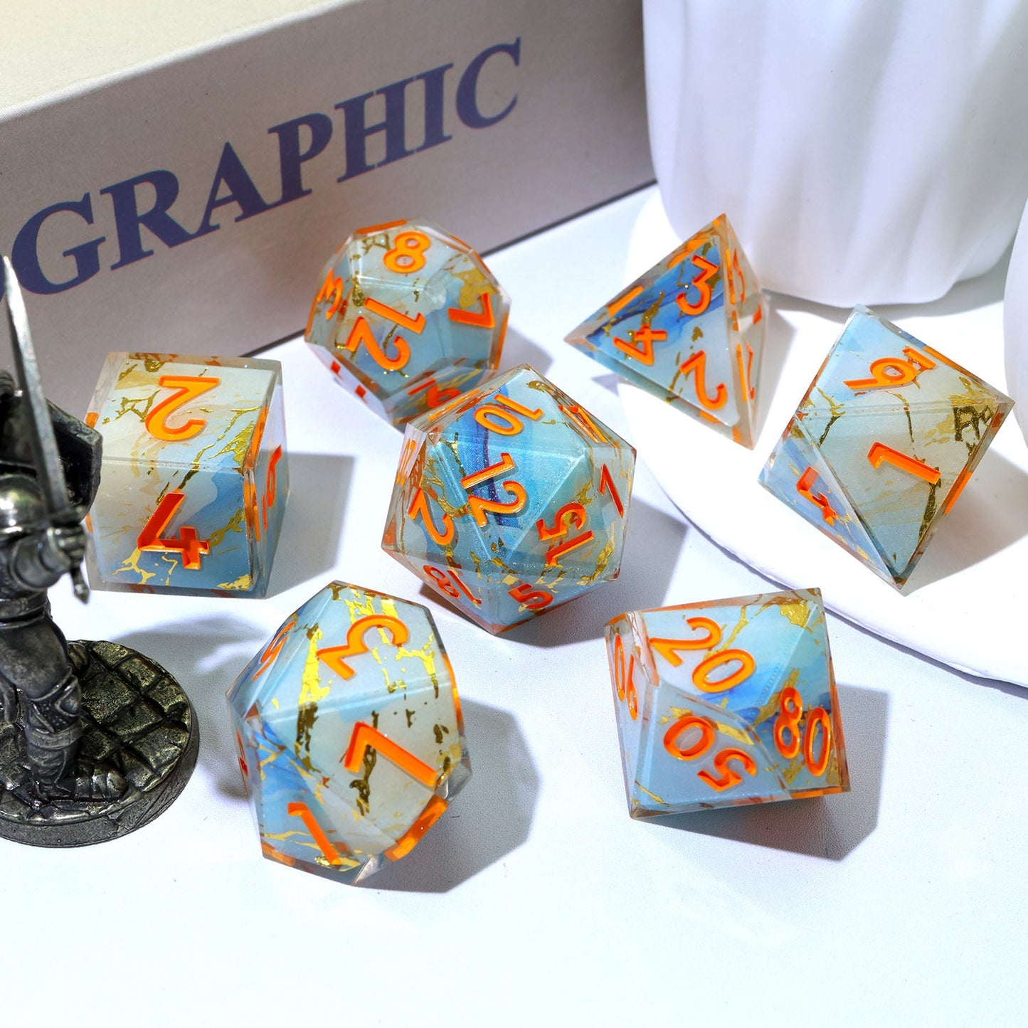 Divine Thunder | Art Core Dice | 7 Piece Set