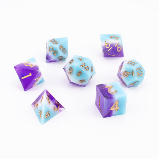Mystic Pride | Sharp Edge Resin Dice | 7 Piece Set