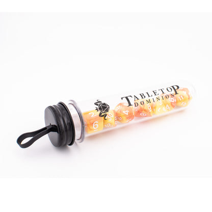 Sunset Marbled | Soft Edge Dice | Acrylic | 7 Piece Set