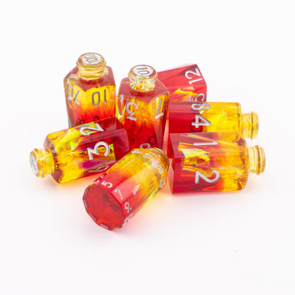 Bottled Sunshine | Resin Potion Bottle Dice Set | 7 Piece Set