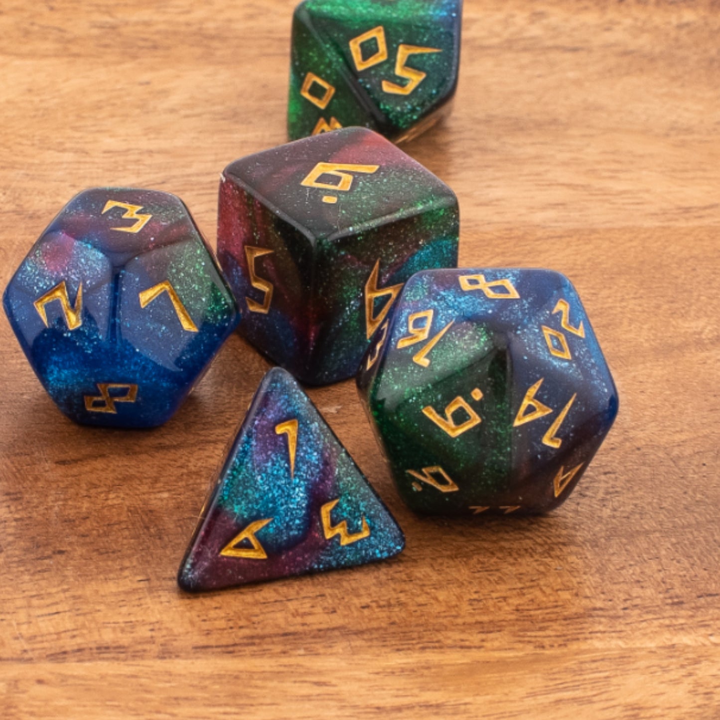 Nebula Wanderer | Galaxy Themed Acrylic Dice | Soft Edge | 7 Piece Set