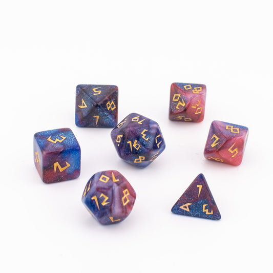 Celestial Nebula | Soft Edge Acrylic Dice | 7 Piece Set