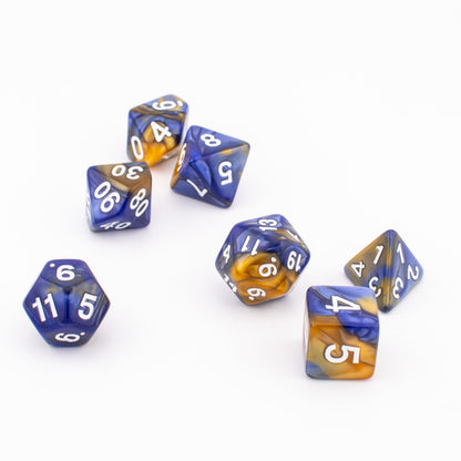 Sunlit Azure | Soft Edge Dice | Acrylic | 7 Piece Set