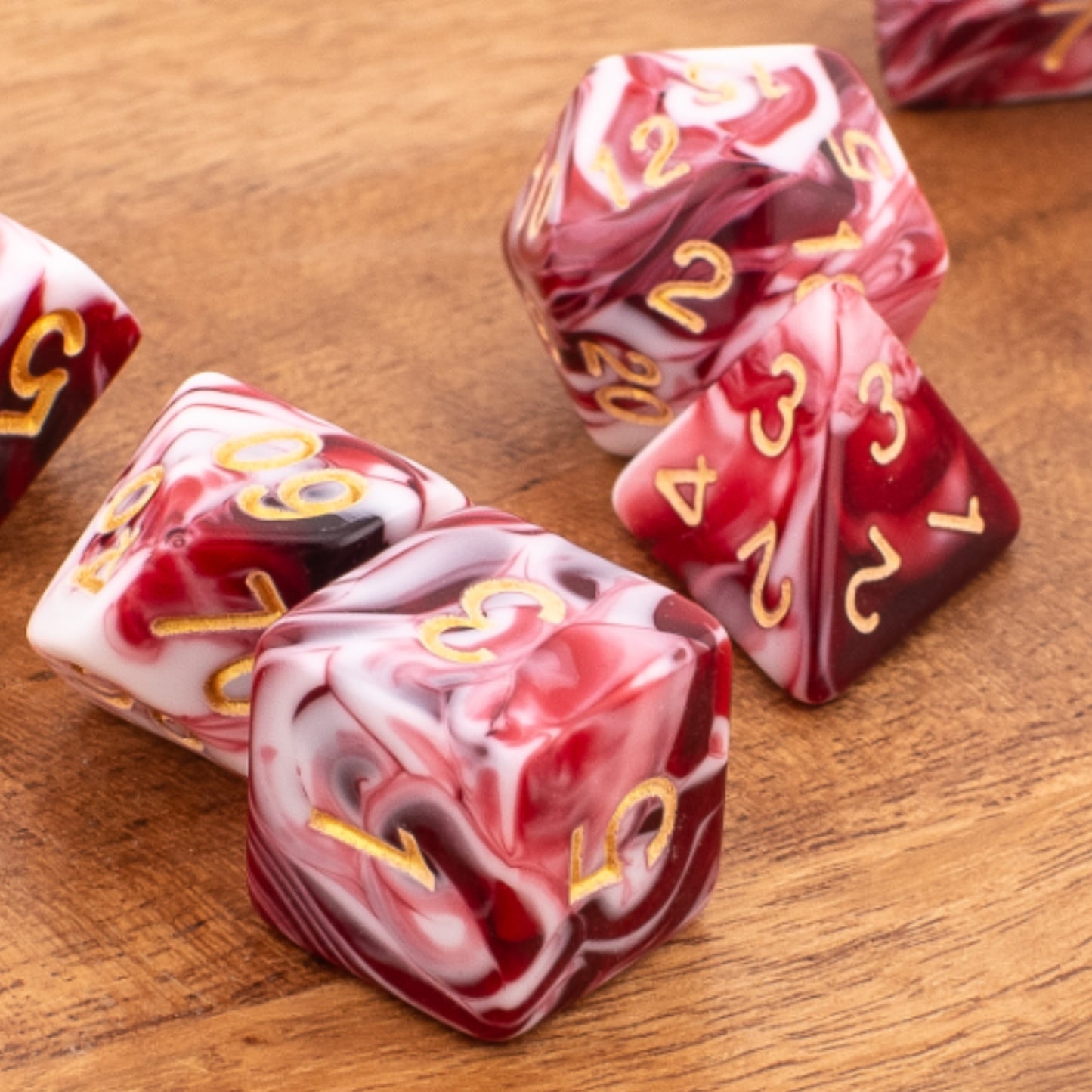 Crimson Omen | Acrylic Dice Set | 7 Piece Set