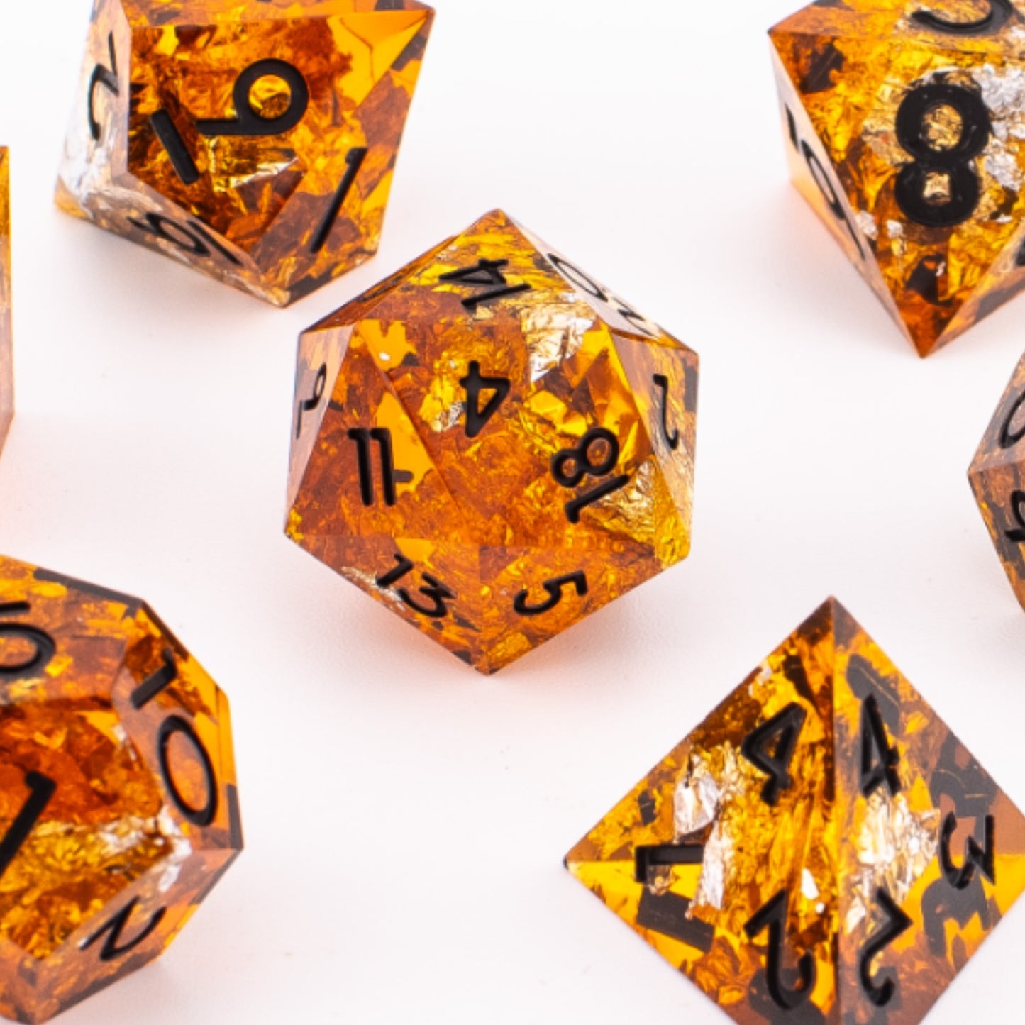 Molten Ember | Sharp Edge Resin Dice | 7 Piece Set