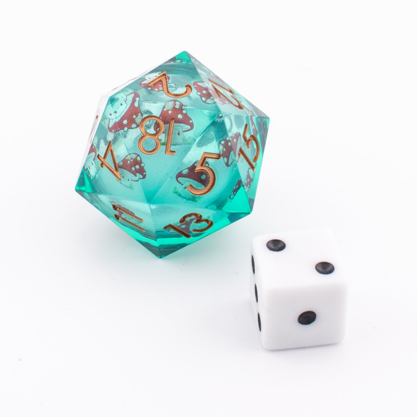 Mushie Colony | Oversized 33mm Liquid Core Dice | Resin | Single D20