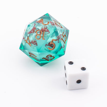 Mushie Colony | Oversized 33mm Liquid Core Dice | Resin | Single D20