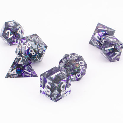 Celestial Orbit | Sharp Edge Dice | Resin | 7 Piece Set