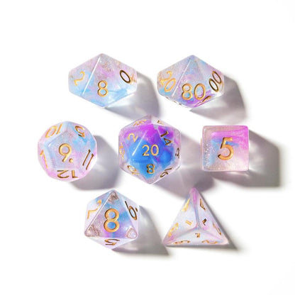 Lavender Lore | Soft Edge Dice | Acrylic | 7 Piece Set