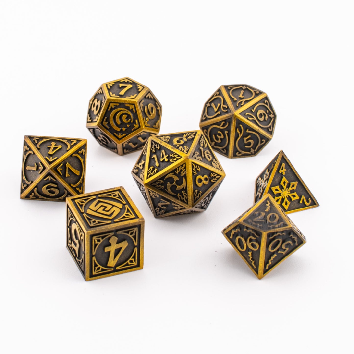 Sovereign Elements | Metal Dice Set | Solid Metal | 7 Piece Set