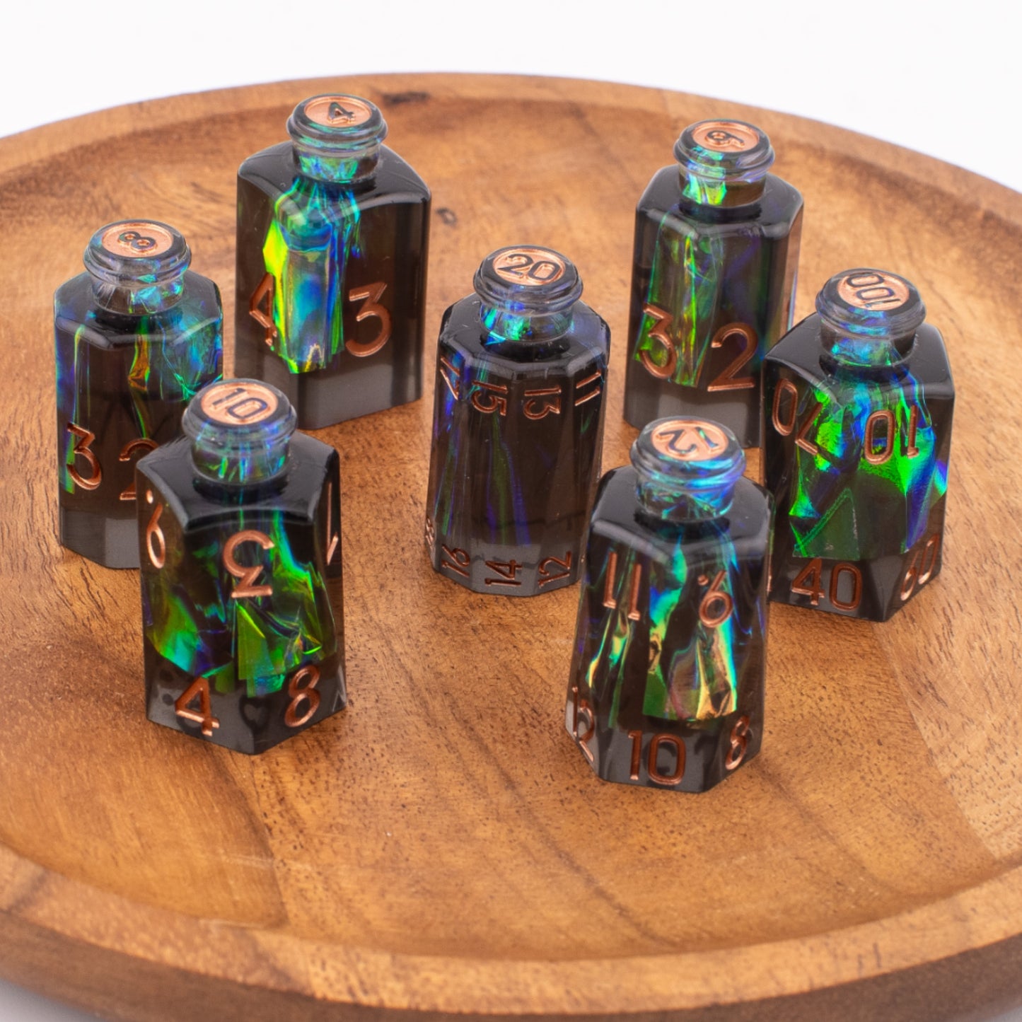 Gravebound Elixir | Potion Bottle Resin Dice Set | Sharp Edge | 7 Piece Set