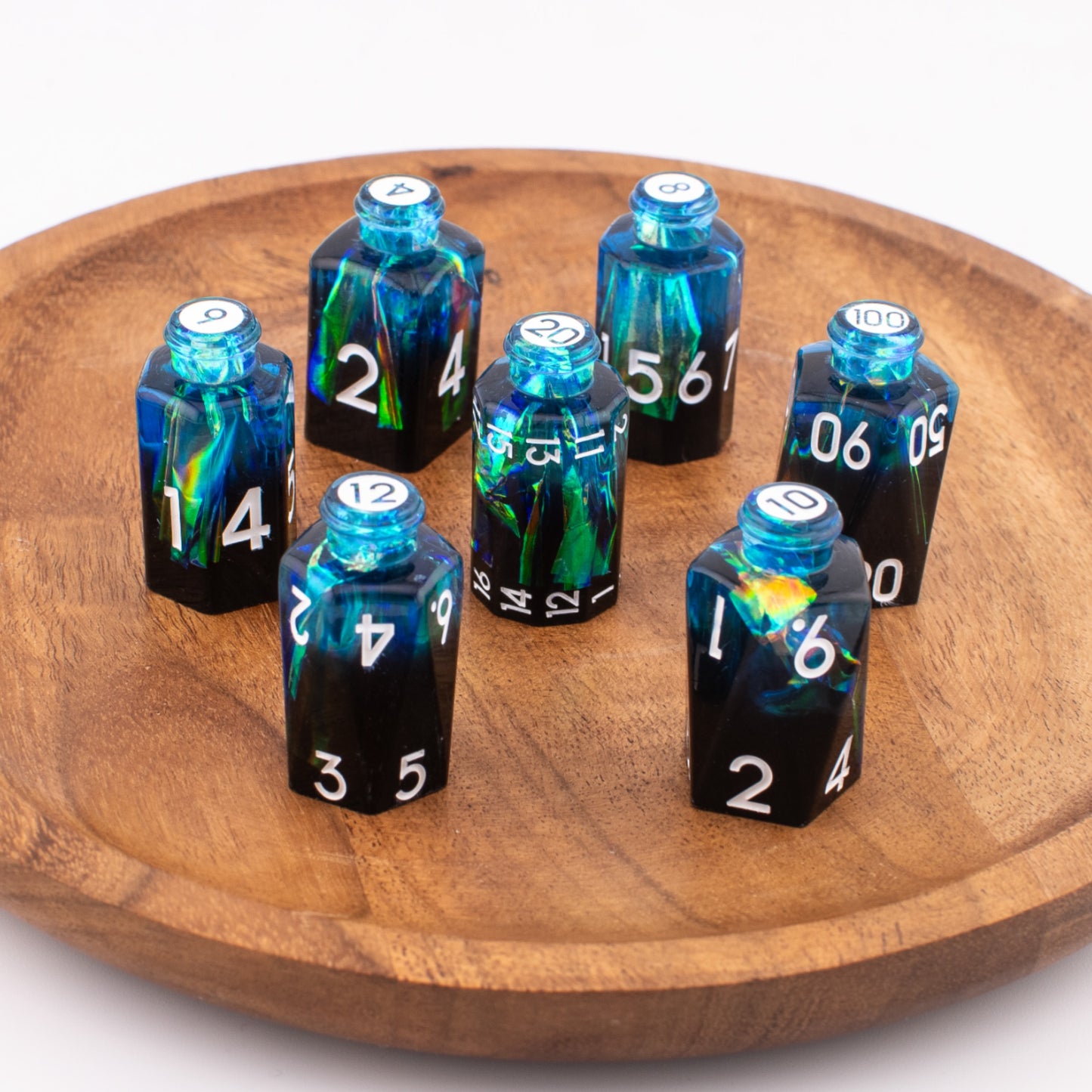 Abyssal Alchemist | Potion Bottle Resin Dice Set | Sharp Edge | 7 Piece Set