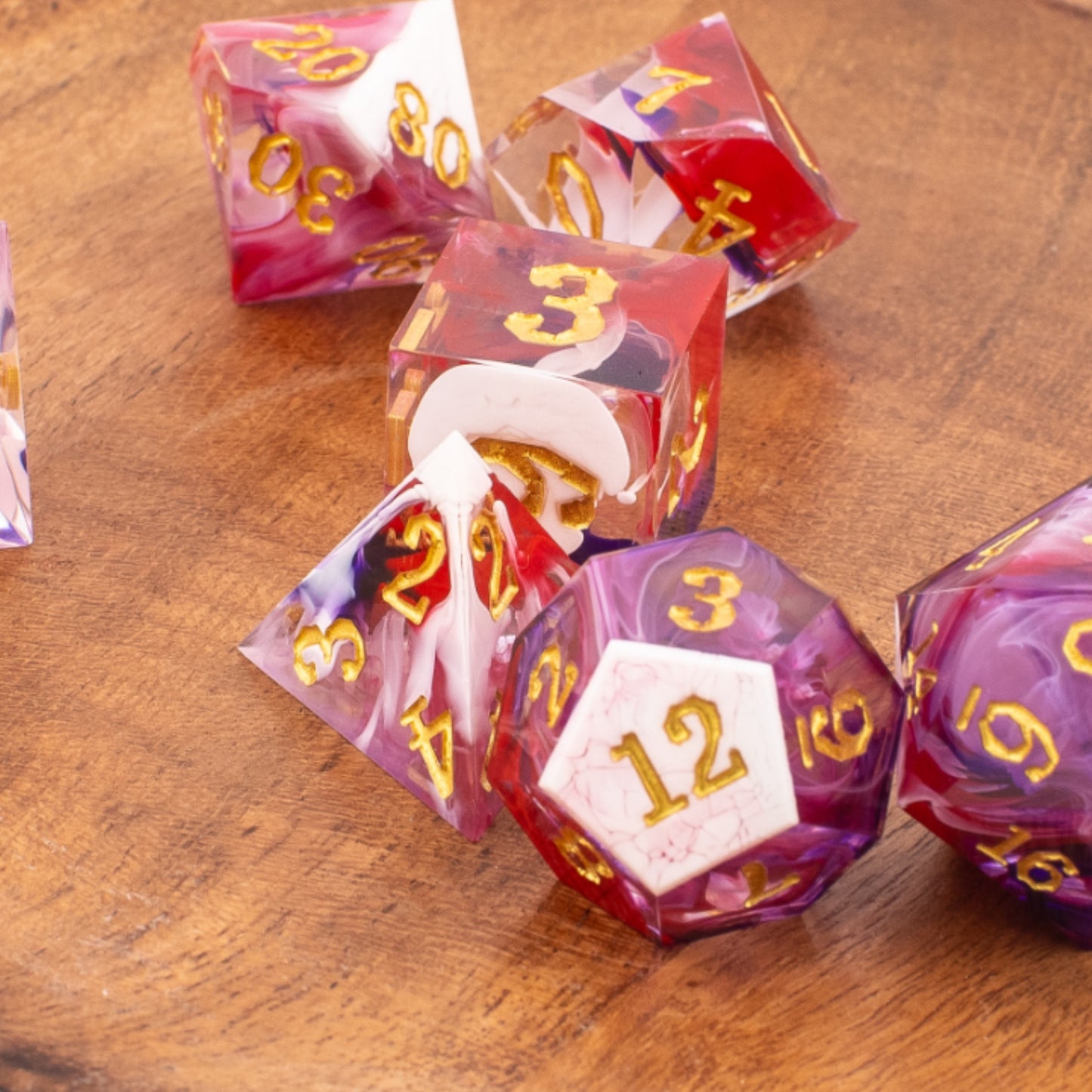Jester's Gambit | Sharp Edge Resin Dice | 7 Piece Set