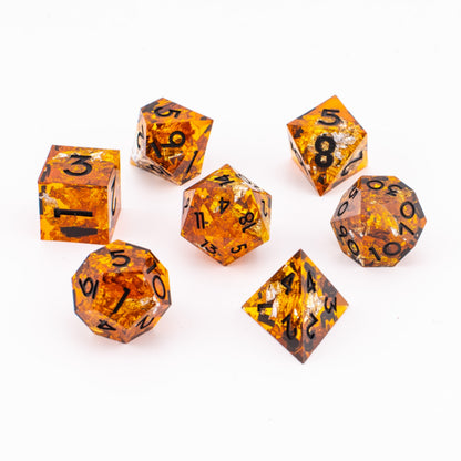 Molten Ember | Sharp Edge Resin Dice | 7 Piece Set