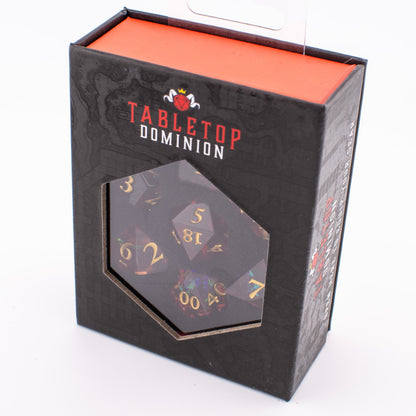 Dragon Heart | Sharp Edge Resin Dice | 7 Piece Set