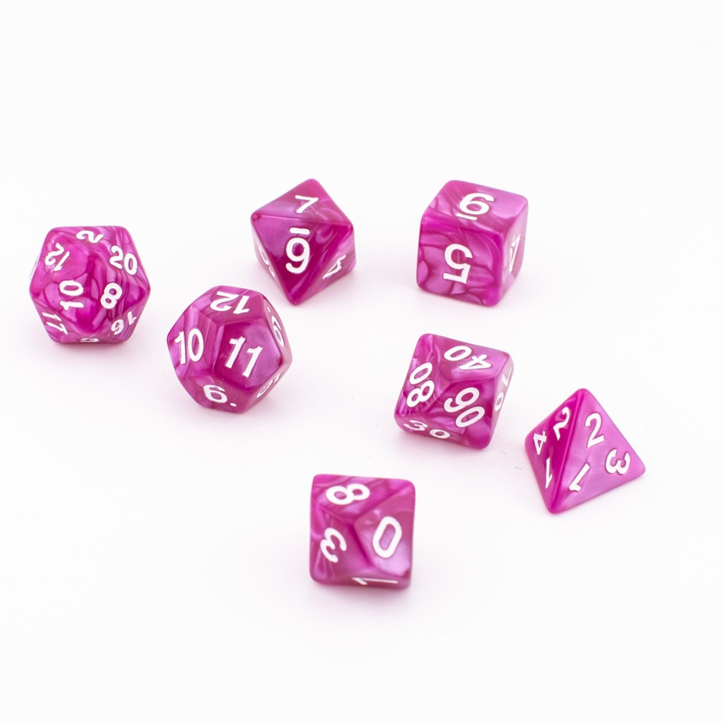 Whispering Wisteria | Tabletop RPG Dice | Acrylic | 7 Piece Set