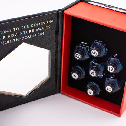 Midnight Meow Potion | Sharp Edge Resin Dice | 7 Piece Set