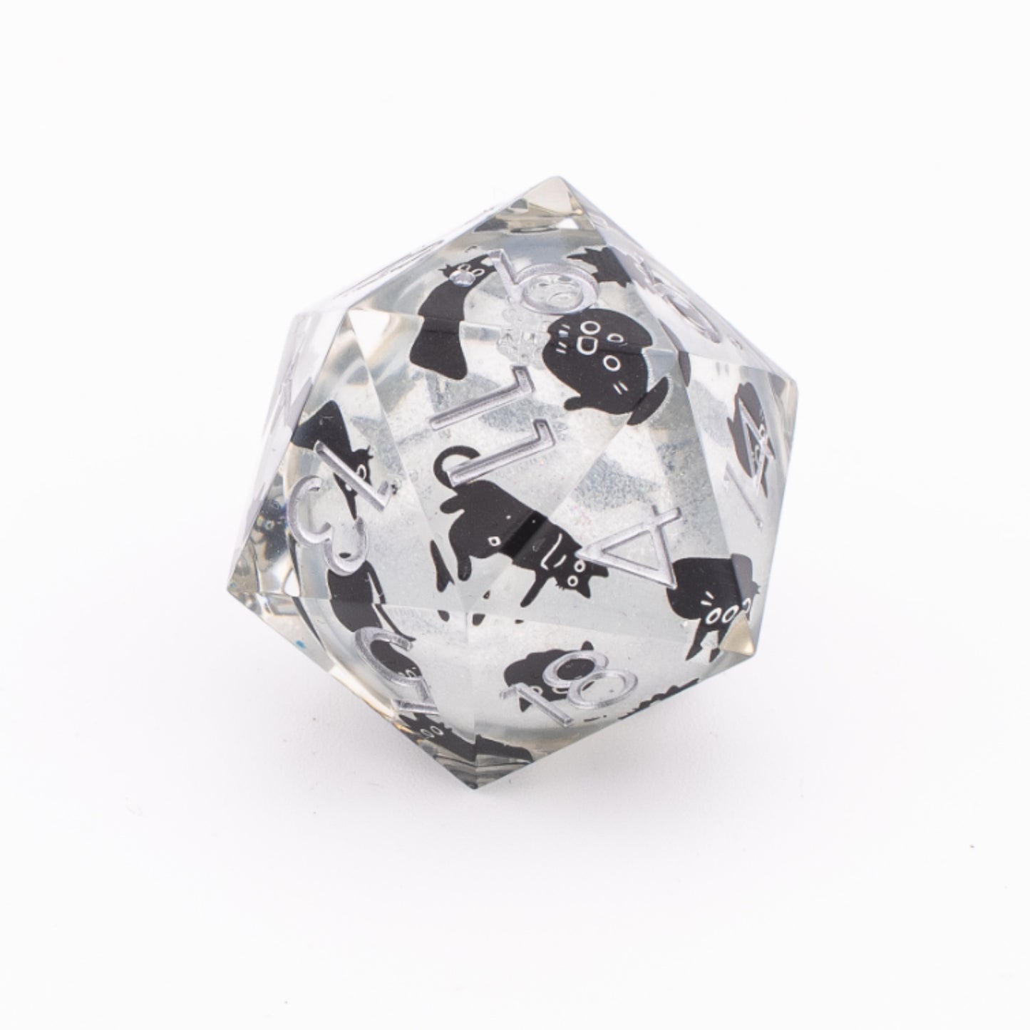 Feline Spirit | Oversized Liquid Core D20 | Resin | Single Die
