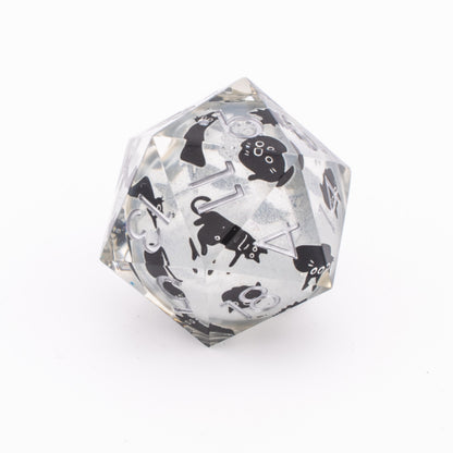 Feline Spirit | Oversized Liquid Core D20 | Resin | Single Die